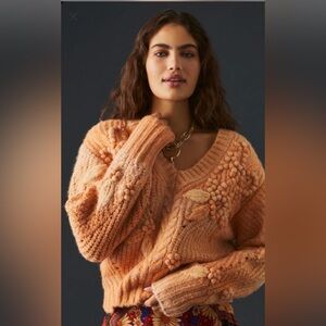 ⭐️Anthropologie Bauble V-Neck Chunky Knit Sweater⭐️